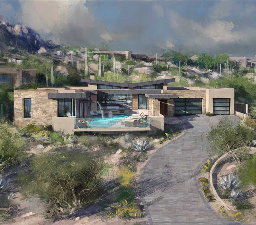 driveway exterior leading to 108th place at Desert Mountain